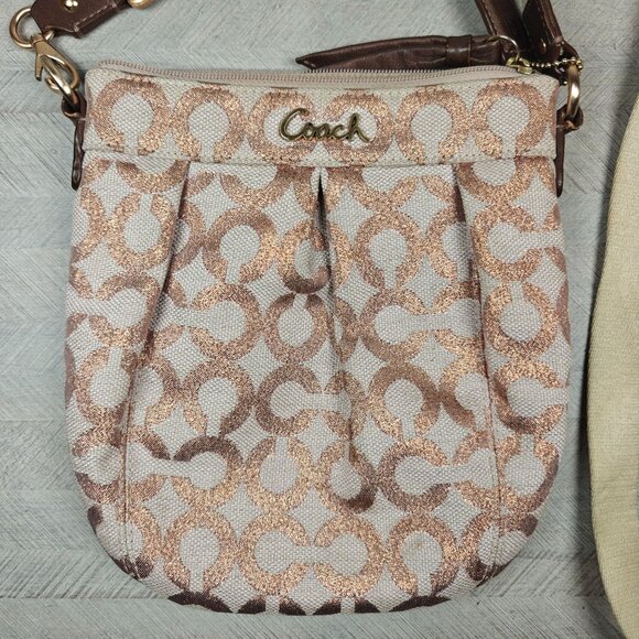 Coach Parker Signature Swingpack Canvas Crossbody Bag in Rose Gold - Picture 2 of 10